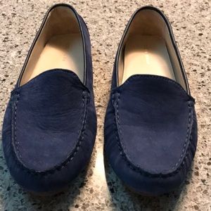 Blue suede moccasins by Cole Haan - like new